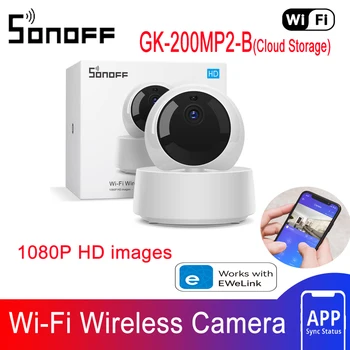 SONOFF GK-200MP2-B (클라우드 스토리지) 1080P HD 와이파이 카메라, 스마트 무선 IP 카메라, 360 IR 야간 투시경 모니터, 감시 카메라
