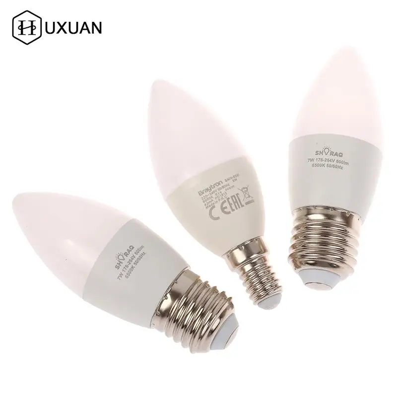 

1pcs Led Light Bulb E14 E27 LED Lamp Lndoor Light 3W 5W 7W LED Candle Bulb Home Decor Chandelier AC220