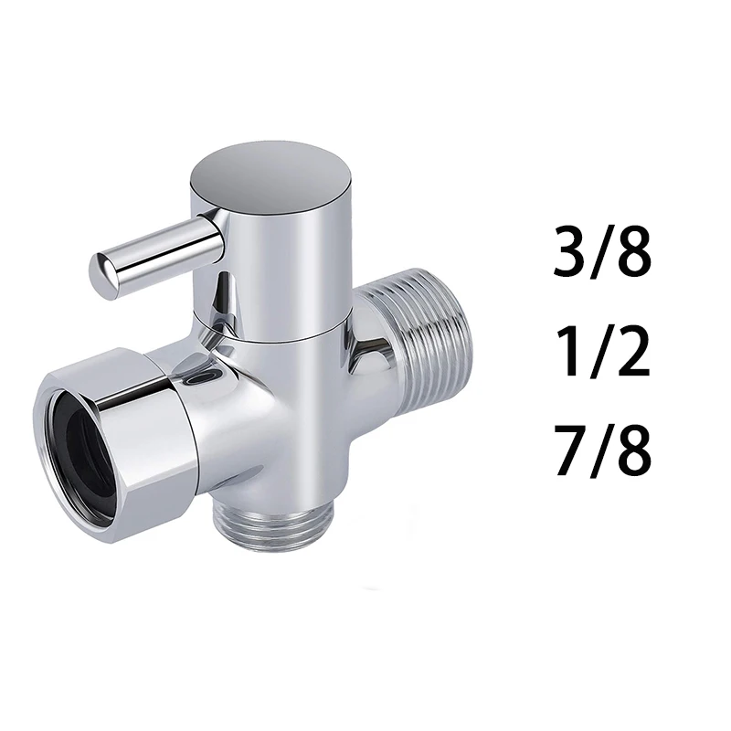 G1/2 7/8 In 3 Way วาล์วเปลี่ยนทิศทาง T-Adapter Converter สําหรับฝักบัวทองเหลือง Water Tap Connector ก๊อกน้ําห้องน้ําอุปกรณ์ห้องน้ํา 1