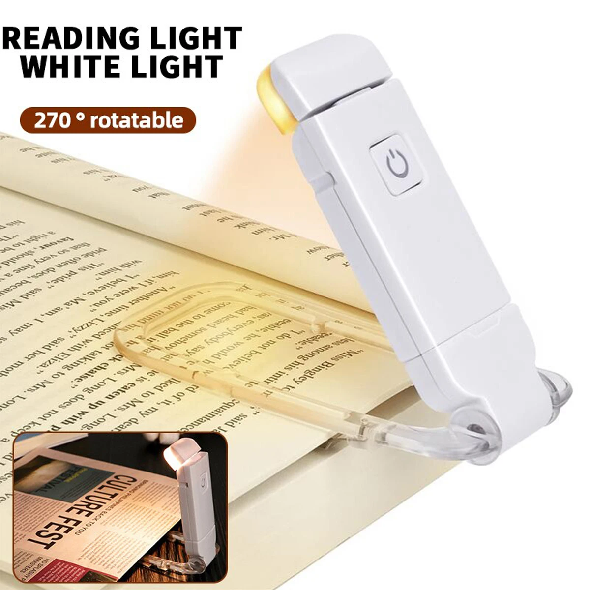 LED Light Mini Light Reading Clip Light LED Small Night USB Charging Adjustable Brightness Eye Protection Portable Night Light Book Light Mini Night Light Mini Led Light
