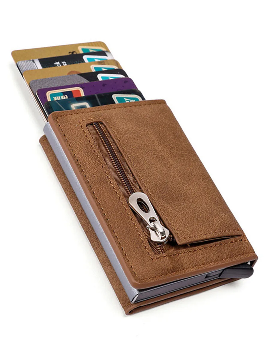 Leather Wallet Gebwolf PU Leather Men Wallet Rfid Anti-magnetic Credit Cards Holder With Organizer Coin Pocket & Money Clips Purse