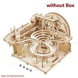 Intricate 3D Wooden Puzzle DIY Mechanical Building Kit - Engaging Marble Run Set (Without Box)