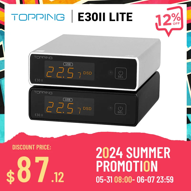 E50 Specs Topping E30 II 2xAK4493S XU208 32bit/768k DSD512