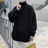 Loose High Collar Black Sweater Men's Winter Hot Sale Of The Season Korean Style Lazy Fashion Base Layer Shirt Inner Knittedwear