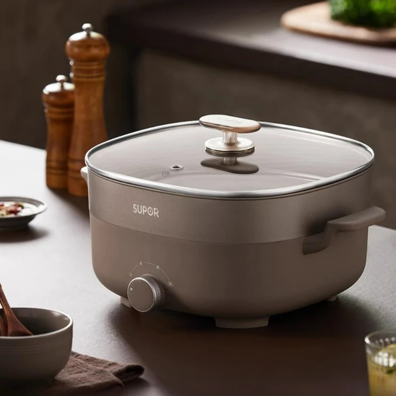 SUPOR 220V Electric Fondue Double Flavour Pot 6L Multi-purpose Pot Household Multi Electric Hot Pot Electric Cooker 3