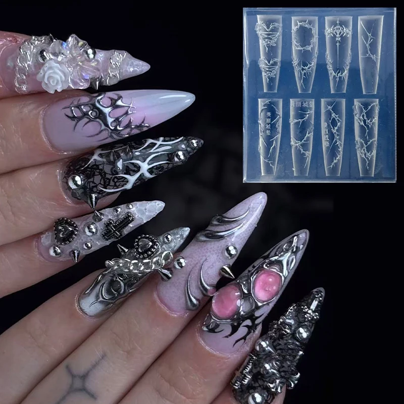 1개 뱀 3D 아크릴 몰드 은방울꽃 네일 아트 장식 네일 DIY 디자인 실리콘 네일 아트 몰드
