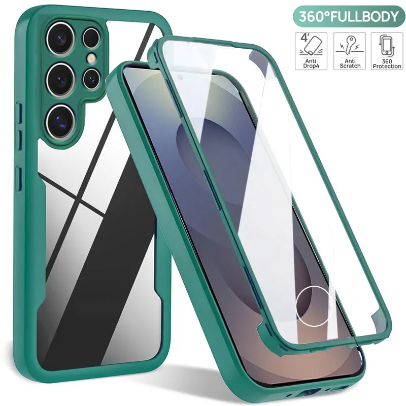 360-Degree Shockproof Clear Phone Case with Full Protection