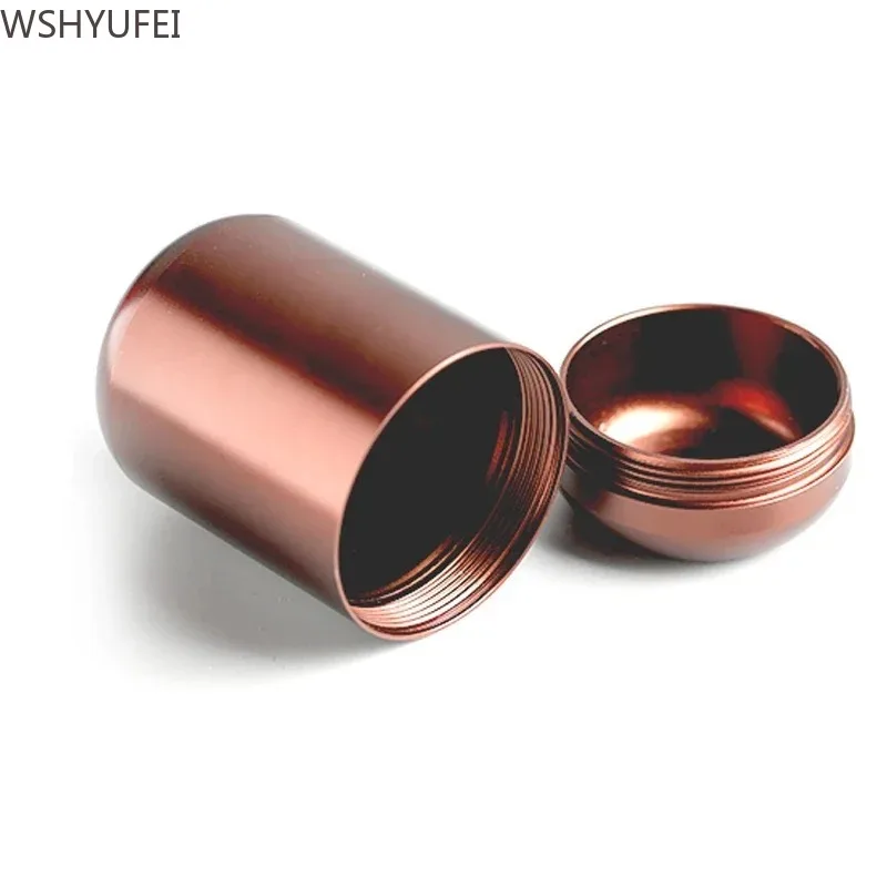 1Pcs Metal Capsule Travel Portable Tea Seal with Cover Coffee Bean Candy Cookie Collection Storage Tank Kitchen Storage