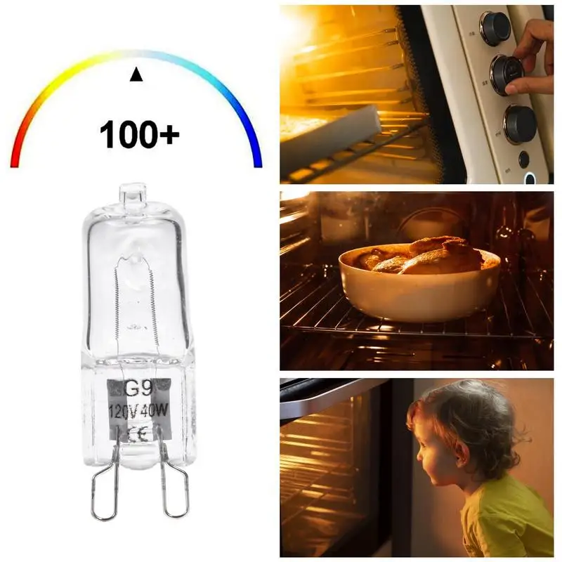 Oven Halogen Lamp Bulb G9 Lamp Head Microwave Light Bulbs 350 Lumens 2600K High-Temperature Resistant Refrigerator Light