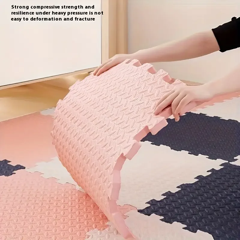 6/12 Pcs Children's Foam Flooring EVA Interlocking Non Slip Patchwork Mats Thick Solid Color Play Mats Soft Non Toxic Floor Mats