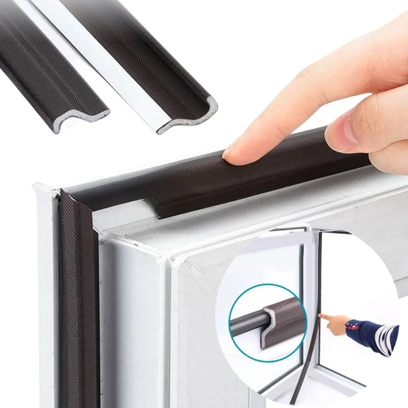 Window Seal Strip 40M S Type Casement Window Seal tape Energy Saving Acustic Foam Weather Stripping Door Gap Filler Noise Reduction
