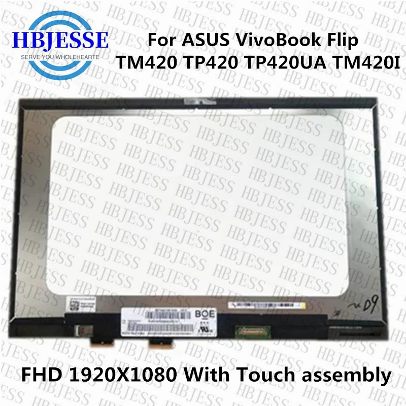 

Оригинальный ЖК-экран 14 ''для ноутбука ASUS VivoBook Flip TM420 TP420 TP420UA TM420I TM420IA TM420UA с сенсорным экраном