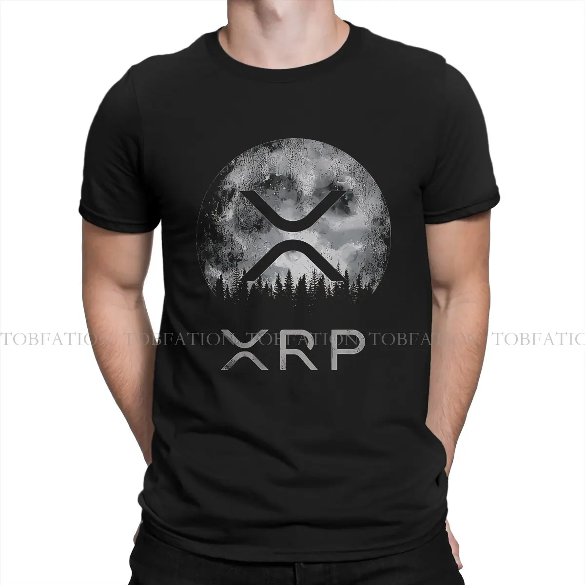 Ripple XRP Coin To The Moon 하라주쿠 TShirt Cryptocurrency 크리에이티브 탑 레저 T 셔츠 남성  티 독특한 선물 의류 - AliExpress