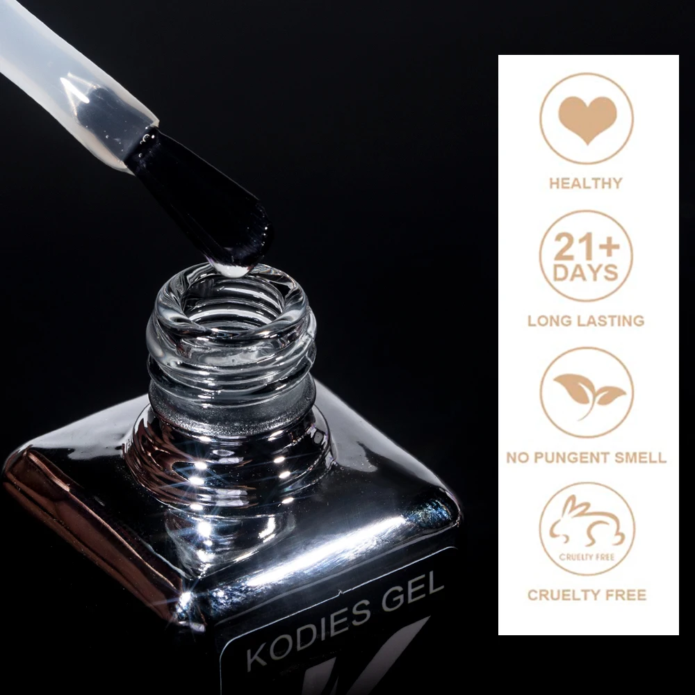 KODIES GEL Titanium Top Coat Gel Nail Polish Upgrade Super Shine Gel Top Finish  No Wipe Semi permanent UV Base Gel Foundation 3