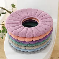 Washable Universal Pumpkin Pattern Toilet Seat Cover Warm Knitting O-shape Closestool Mat Children Potty Training Accessories 1