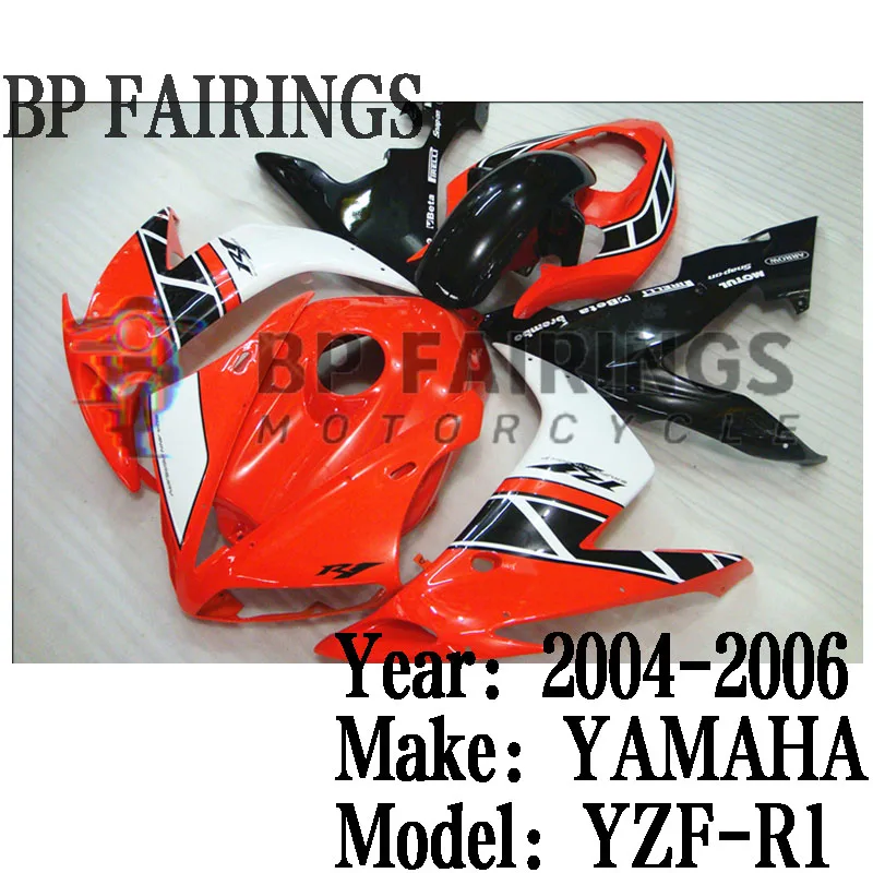 

for Yamaha YZF R1 2004 2005 2006 Motorcycle Bodywork Set Injection ABS Plastics Full Fairings Kit Set Red White Black