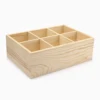 Wood Tea Bag Storage Organizer Container Box Stackable, 6 Compartments Wooden Holder Desktop Pen Holder Office Organizer 6