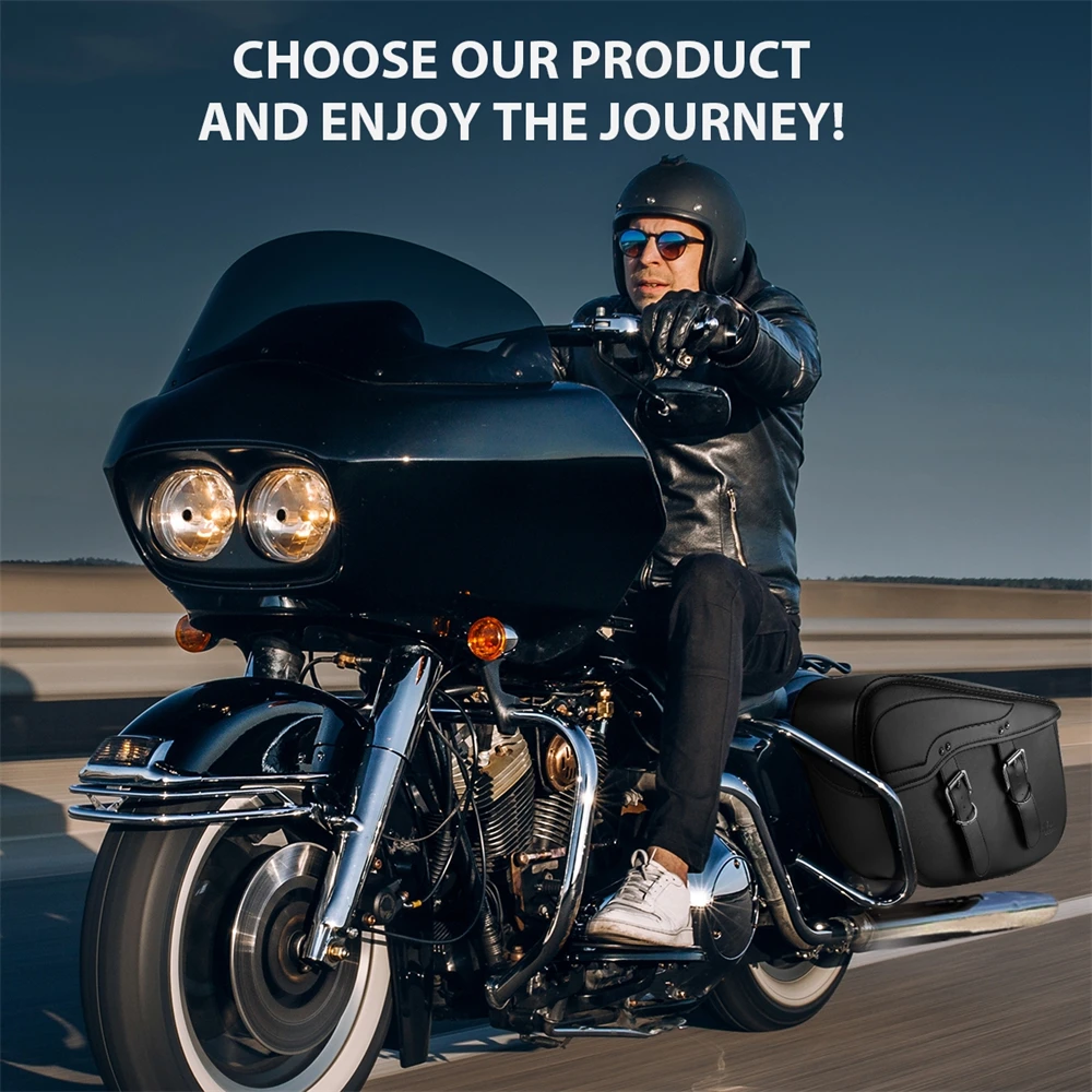 Borse Laterali Moto In Pelle - Impermeabili Per Harley, Honda, Kawasaki | Con Tasca Borraccia