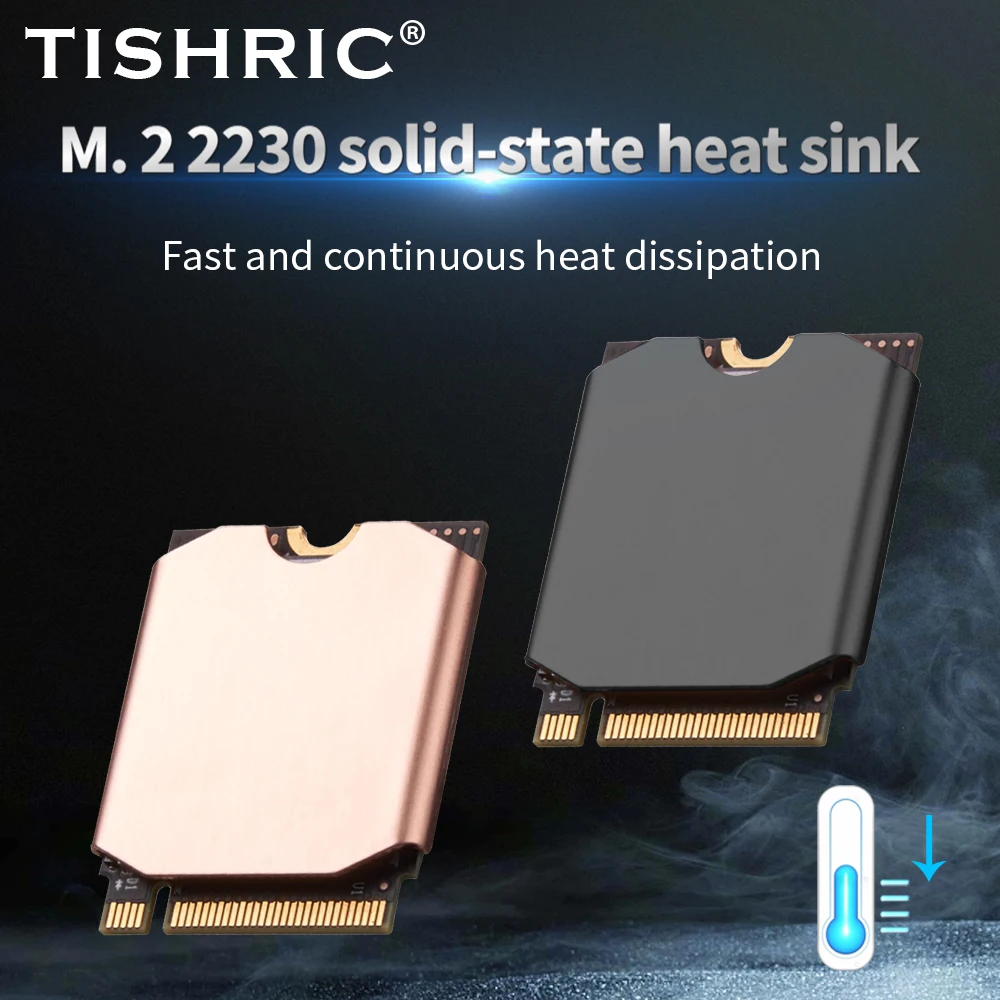 TISHRIC M2 SSD Cooler Copper Solid State Heat Sink Thermal Conductive Silicon Wafer Applicable To M.2 2230 Solid-state Drive