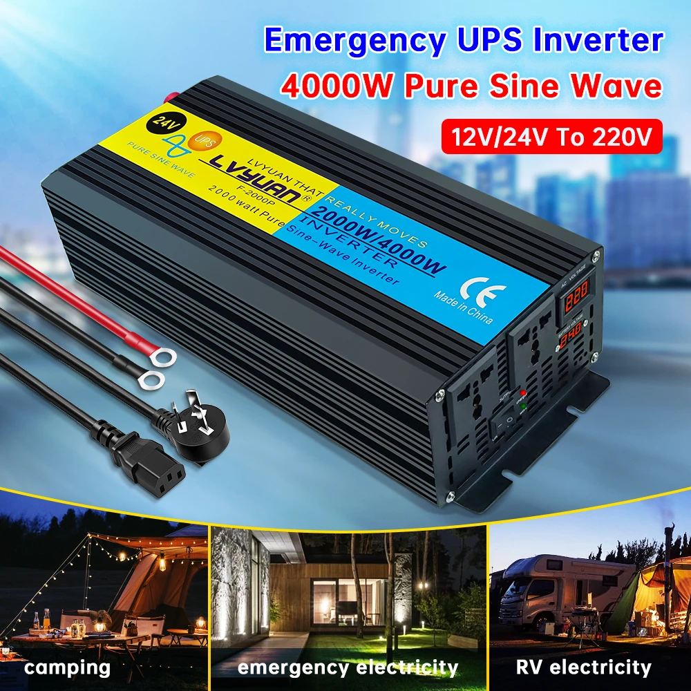 2000W DC 12V Pure Sine Wave Inverter Charger RV Inverter