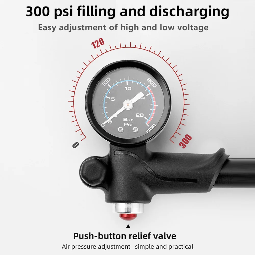 Bike Pump Beto High Pressure Shock Pump (400 PSI Max) MTB Bike