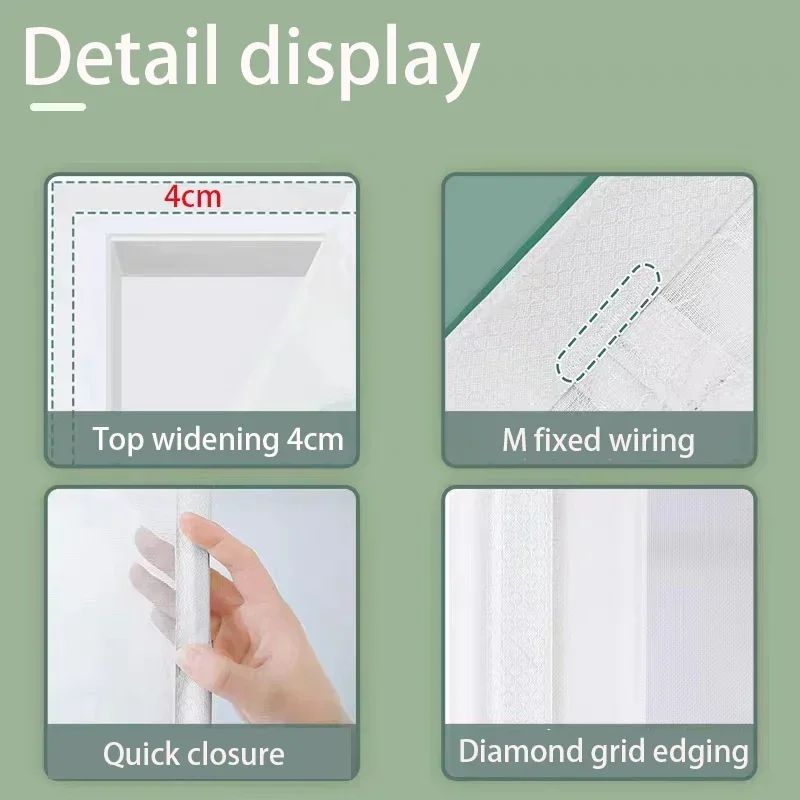 Magnetic screen door curtain mosquito proof self adhesive