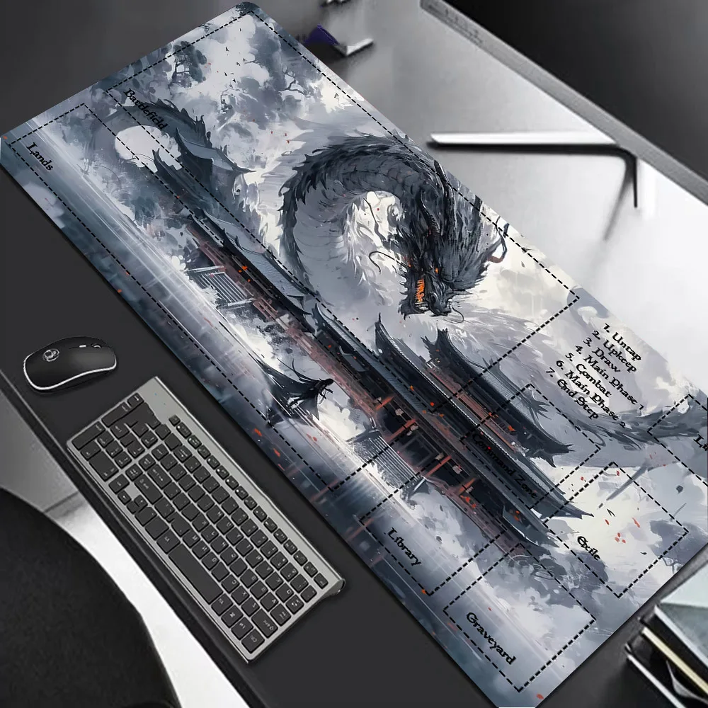 Wave MTG-Gaming-Matte, Drache 350 x 600 x 2 mm, Mauspad MTG MTG DTCG CCG RPG, Sammelkarte, Gaming-Teppich aus weichem Gummi, Kampfspiele
