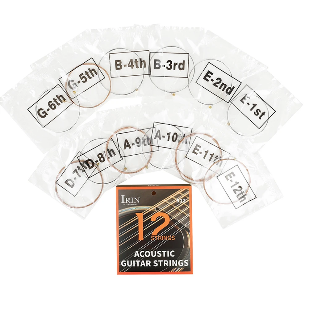 

1pc Shuffle Acoustic Guitar Strings 12string Bronze Coating Hexagonal Core Rustproof Coated For Folk Acoustic Guitar Accessories