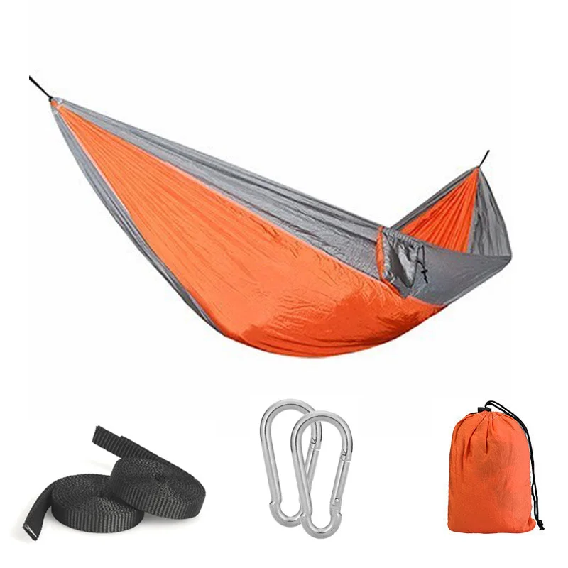 210T Nylon Material Hammock High Quality Durable Safety Adult Camping Indoor Outdoor Hanging Sleeping Removable Soft Bed Travel 