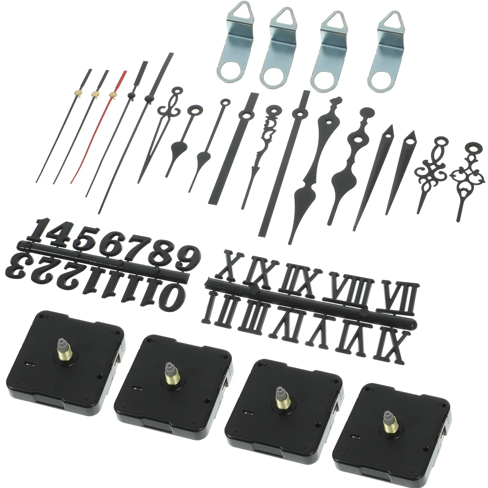 

1 Set Clock Mechanism Operated Clock Replacement Movement With Numbers and Clock Hands