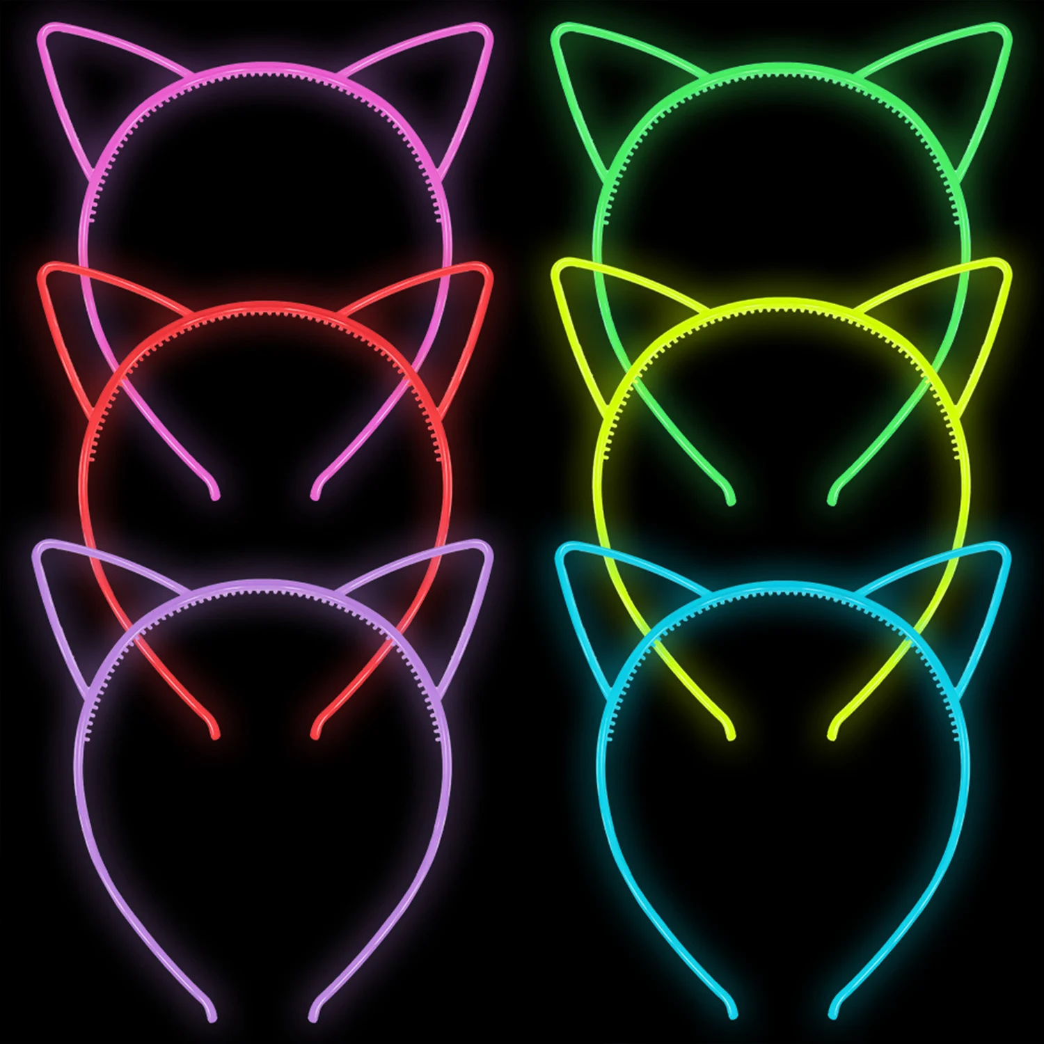 

1Pcs Luminous Cat Ears Headbands For Girls Plastic Cute Hair Hoop Candy Color Sweet Baby Hairbands Glow In Dark Hair Accessoires