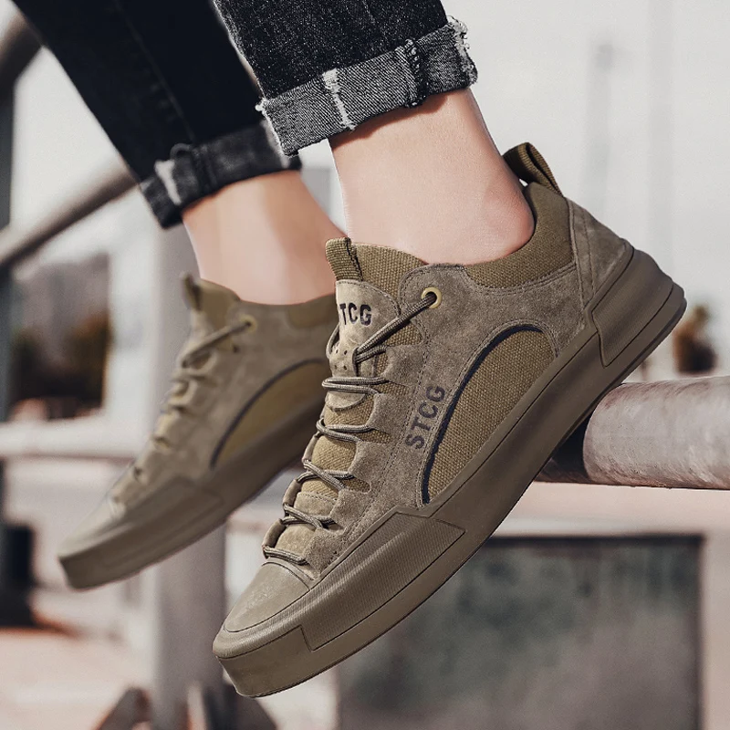 Luxe Suède Heren Sneakers Denim Lace Up Heren Casual Schoenen Outdoor Canvas  Schoenen Mannelijke Handgemaakte Leisure Schoenen Voor man| | - AliExpress