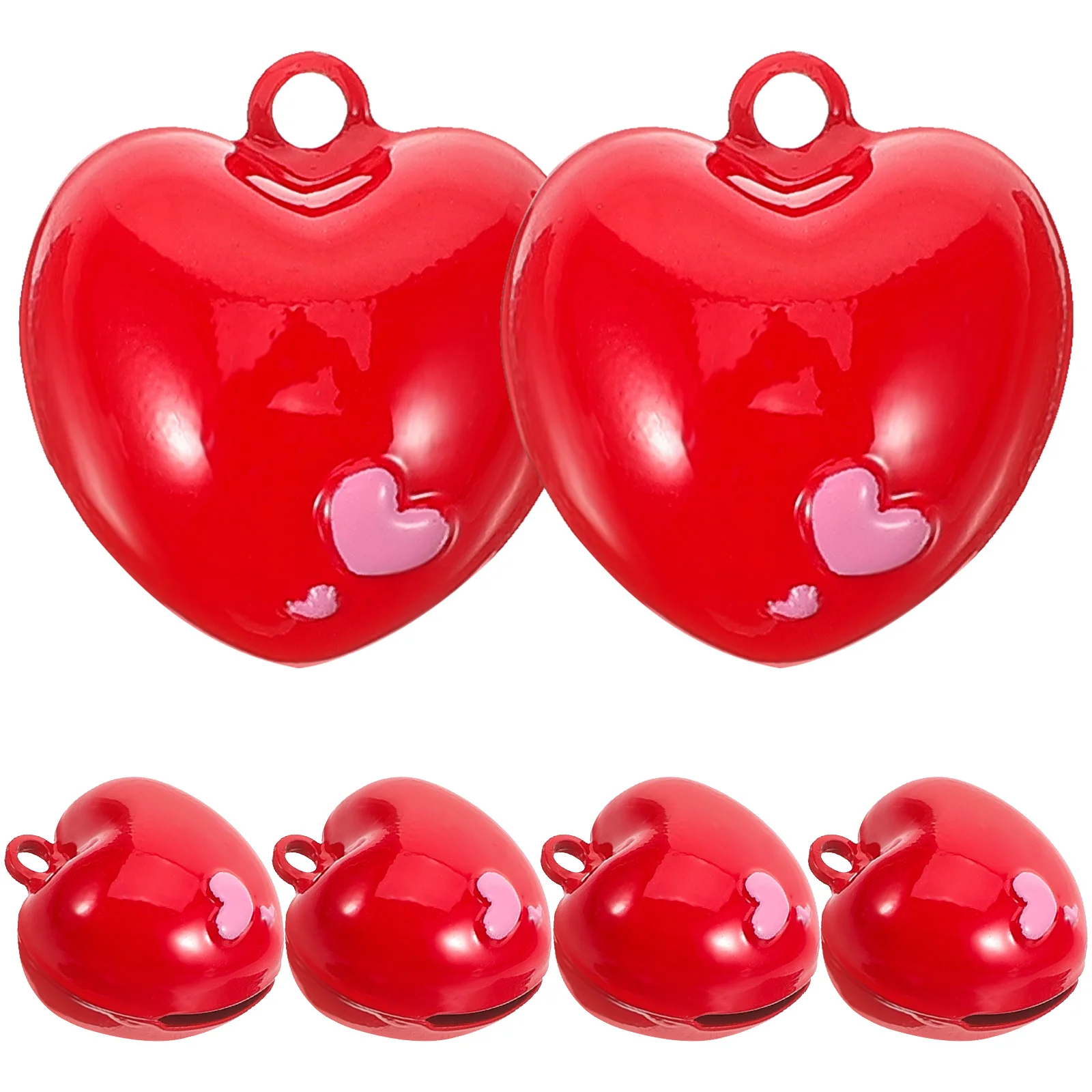 

Adorable Red Heart Shape Bells DIY Pendants Accessory Jewelry Charms