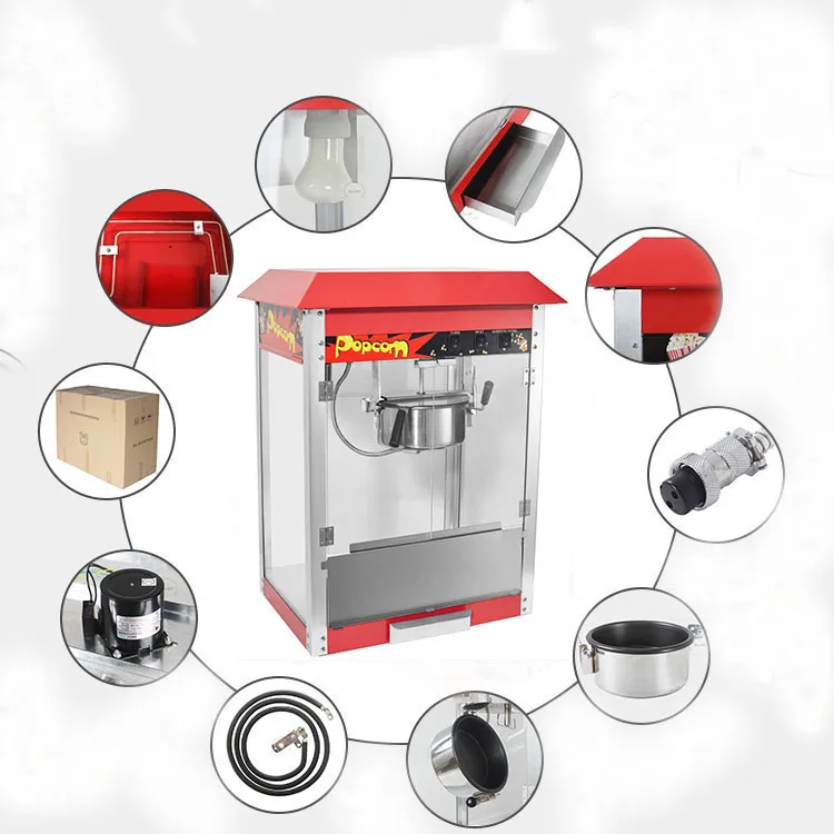Commercial Factory Price 8oz Black Popcorn Machine Automatic Industrial Popcorn Maker