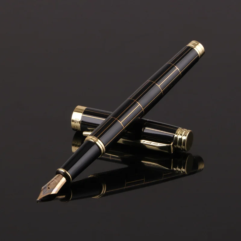 Luxury Checkered Pattern Fountain Pen Writing Signing Calligraphy Pens Gift Office Stationery Supplies Customized Logo Name