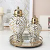 Ceramic Light Luxury Electroplated General Cans European Style Flower Vase Crafts Decorative Decorative Storage Tanks with Soft 1