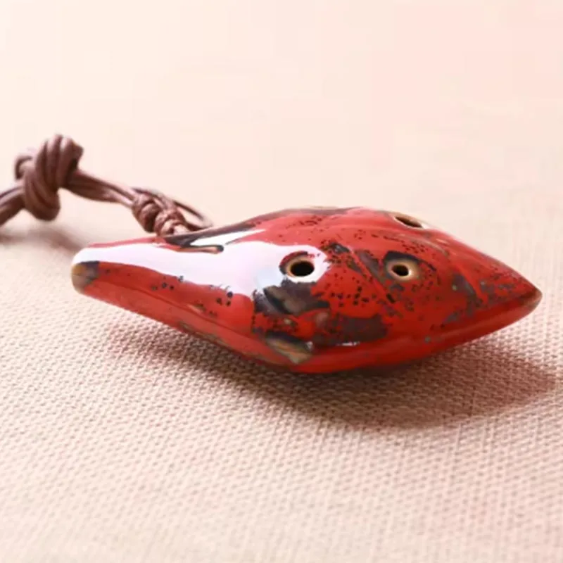 1pc ancient Chinese style six-hole handmade ocarina instrument with lanyard handmade ocarina