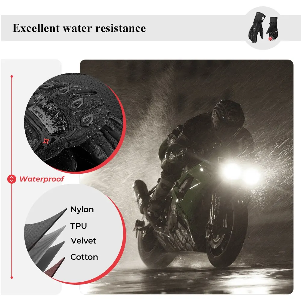 Ce Motorcycle Gloves Winter Black Guantes Moto Invierno Warm Touch Screen  Waterproof Windproof Gloves Protective