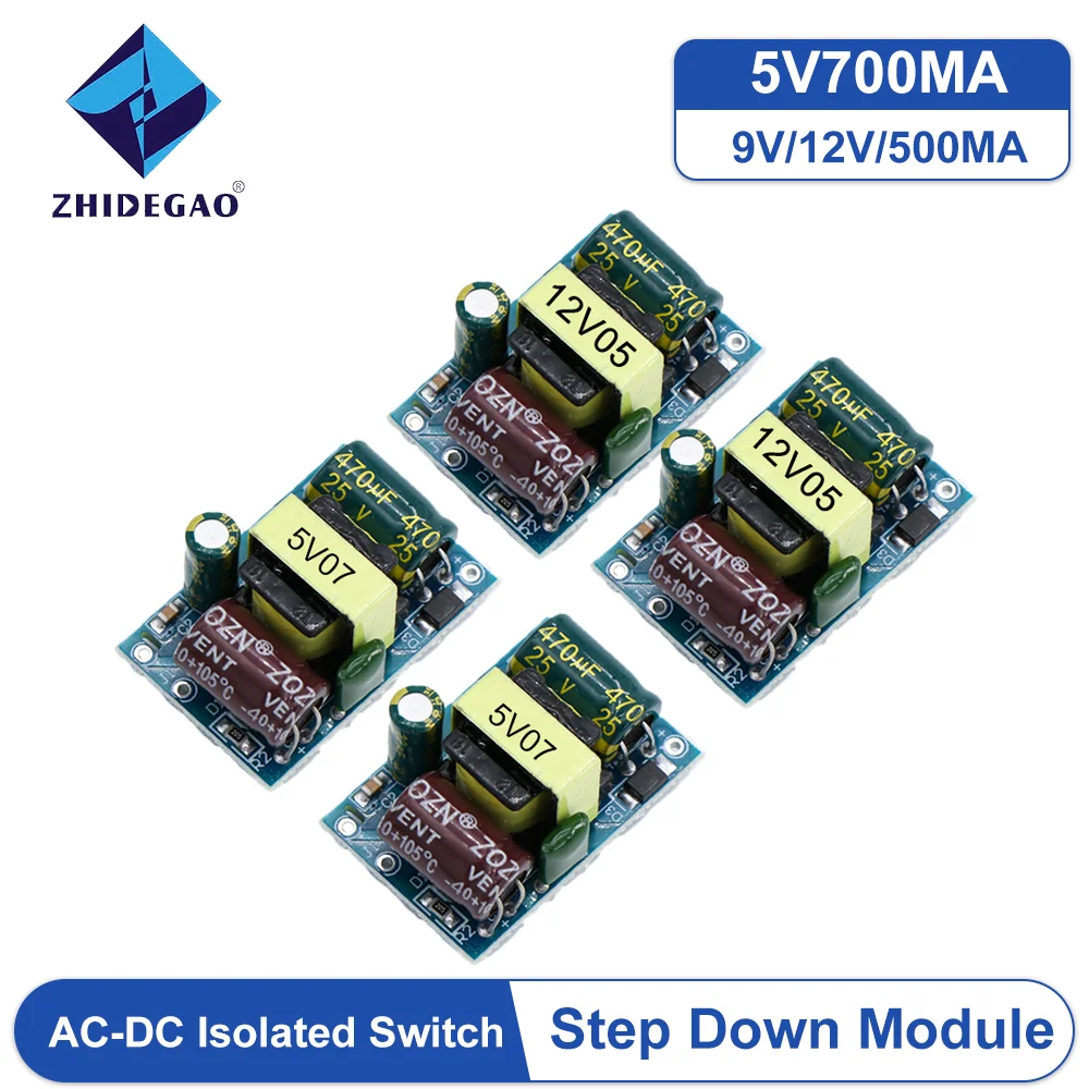 Precisão Buck Converter Módulo de Alimentação, Step Down Transformer, AC DC, AC, 5V, 700mA, 12V, 9V, 500mA, 3.5W, 220V a 5V