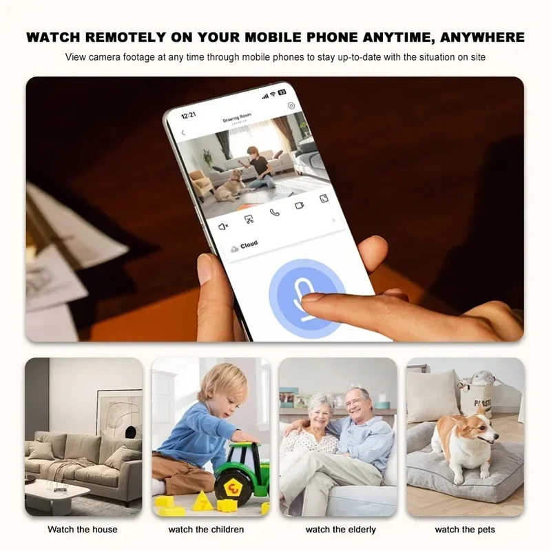 8K Ultra HD WiFi Indoor Security Camera with Audio and Infrared Night Vision