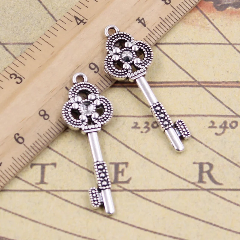 

12pcs Charms Vintage Skeleton Treasure Key 46x18mm Tibetan Pendant Crafts Making Findings Handmade Antique Jewelry DIY