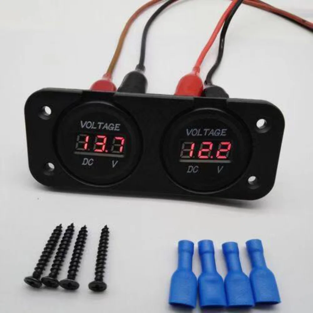 방수 듀얼 USB 차량용 충전기 디지털 볼트미터 LED 디스플레이 보트 해양 전압 및 차량 전기 모니터링용