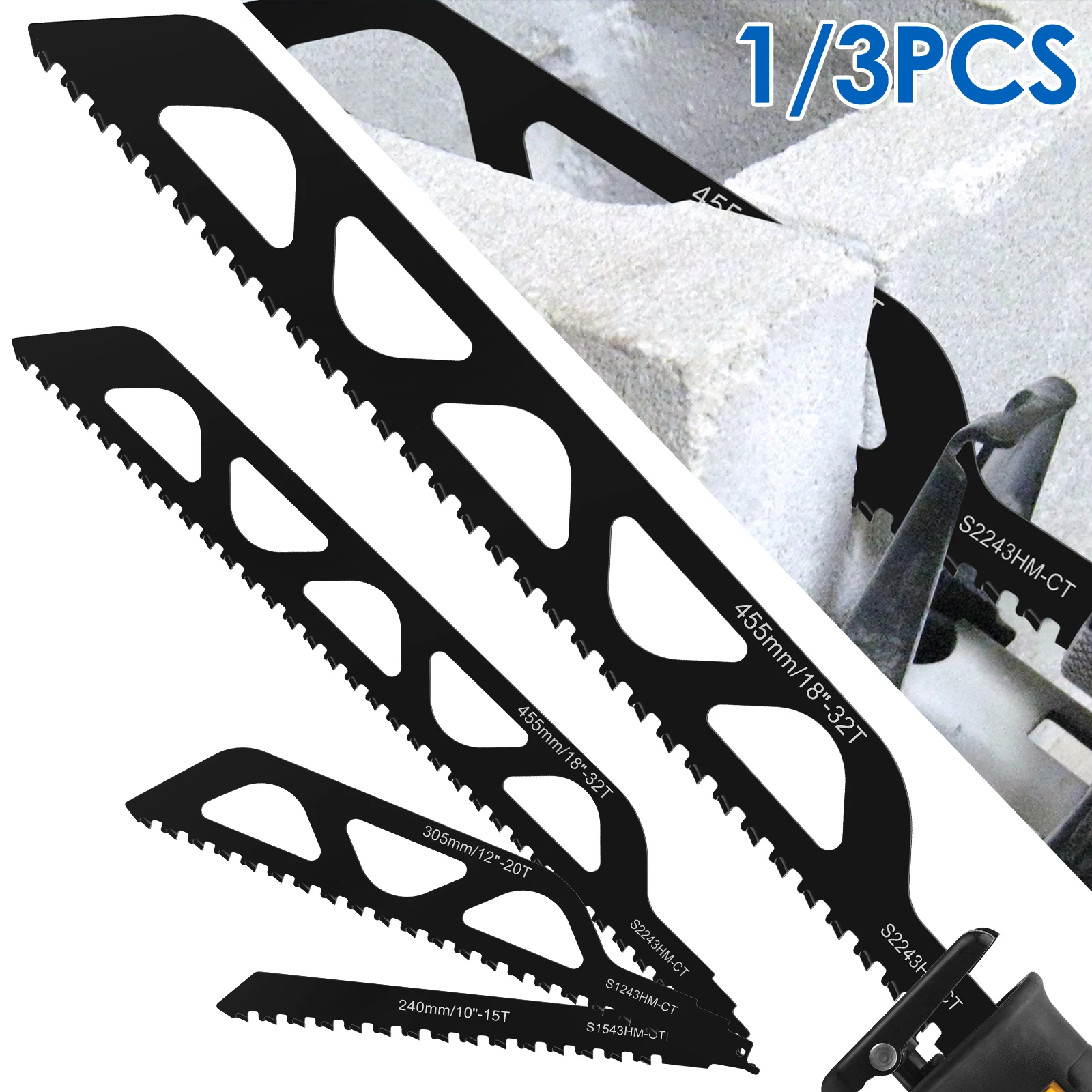 

Hard Alloy Reciprocating Saw Blades Teeth Tipped Cutting Reciprocating Saber Saw Brick Concrete Stone Demolition Cutting Tools