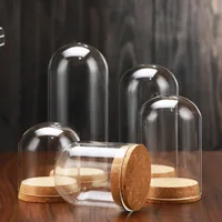 60pcs D8 x H10cm Cloche Dome Display Glass Jar with Cork Landscape Glass Bottles Wholesale 2