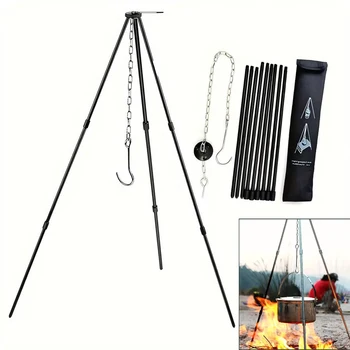 Adjustable Camping Tripod for Hanging Pots 1