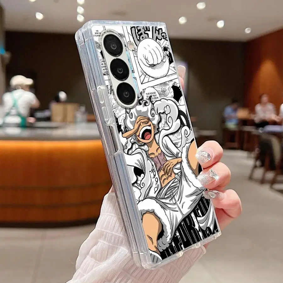 Transparent Soft Phone Cover with Anime O-One Pieces Design