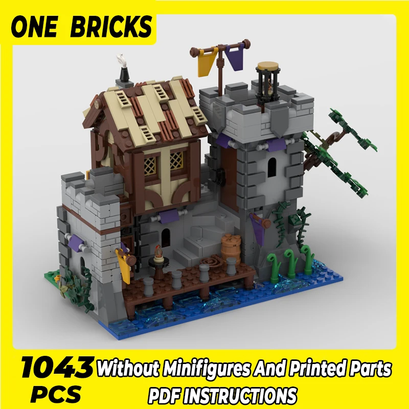 

Medieval Street View Model Moc Building Bricks Village River Port Technology Modular Blocks Gift Christmas Toys DIY Set Assembly