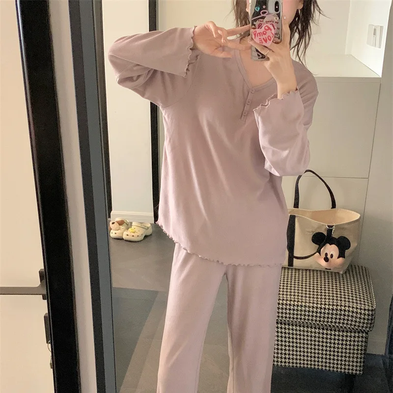 

2024 женский пижамный комплект, роскошный Свободный Топ, одежда для сна, одежда для сна, домашняя одежда для отдыха, Женский однотонный пуловер одного размера, женская одежда