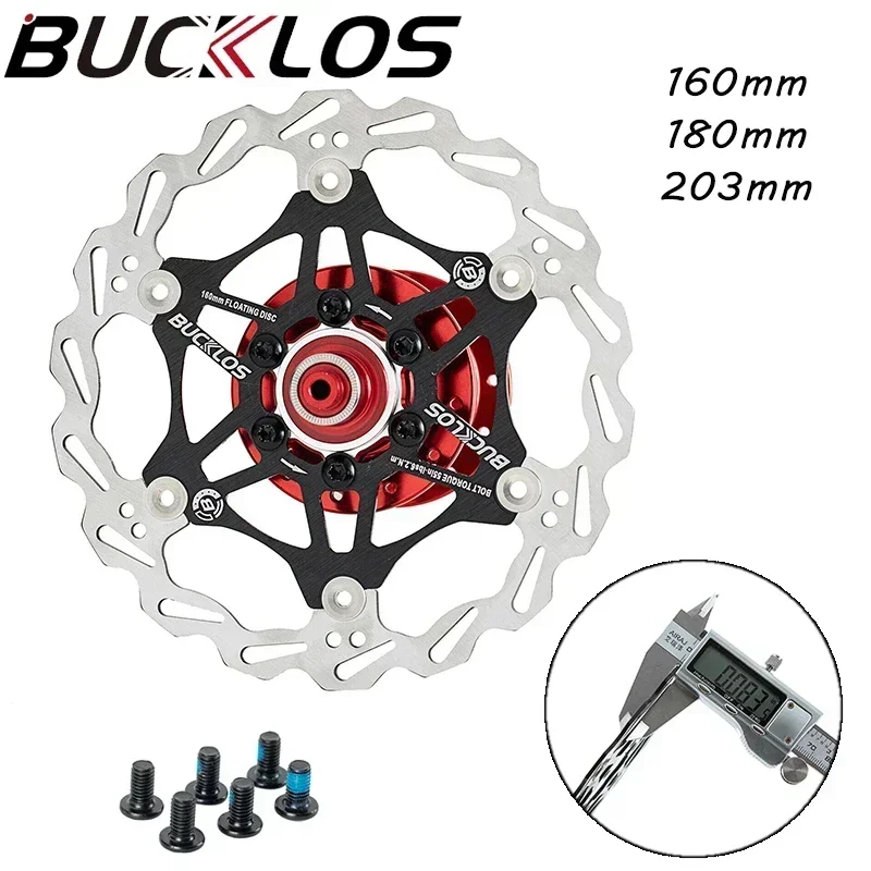 BUCKLOS Bicycle Brake Rotors 2PC 160/180/203mm MTB Disc Brakes Rotor Road Mountain Bike Brake Rotor Floating Rotors