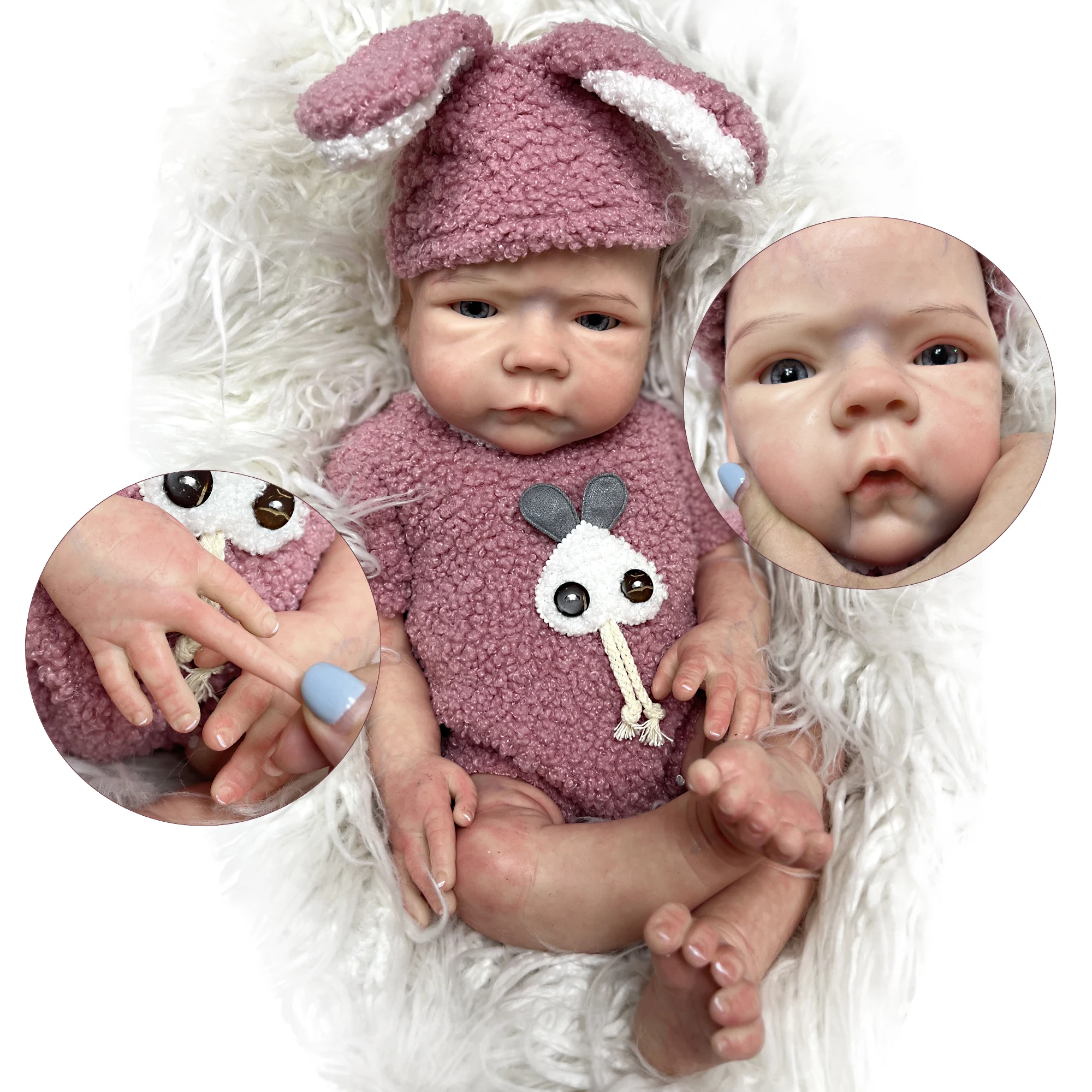 45CM Bebe Reborn Doll Girl Full Body Soft Solid Silicone Reborn Doll  Painted/Unpainted Lifelike Cute Doll Corpo De Silicone